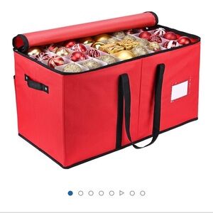 NIB Red Ornament Storage Box holds 72 ornaments.